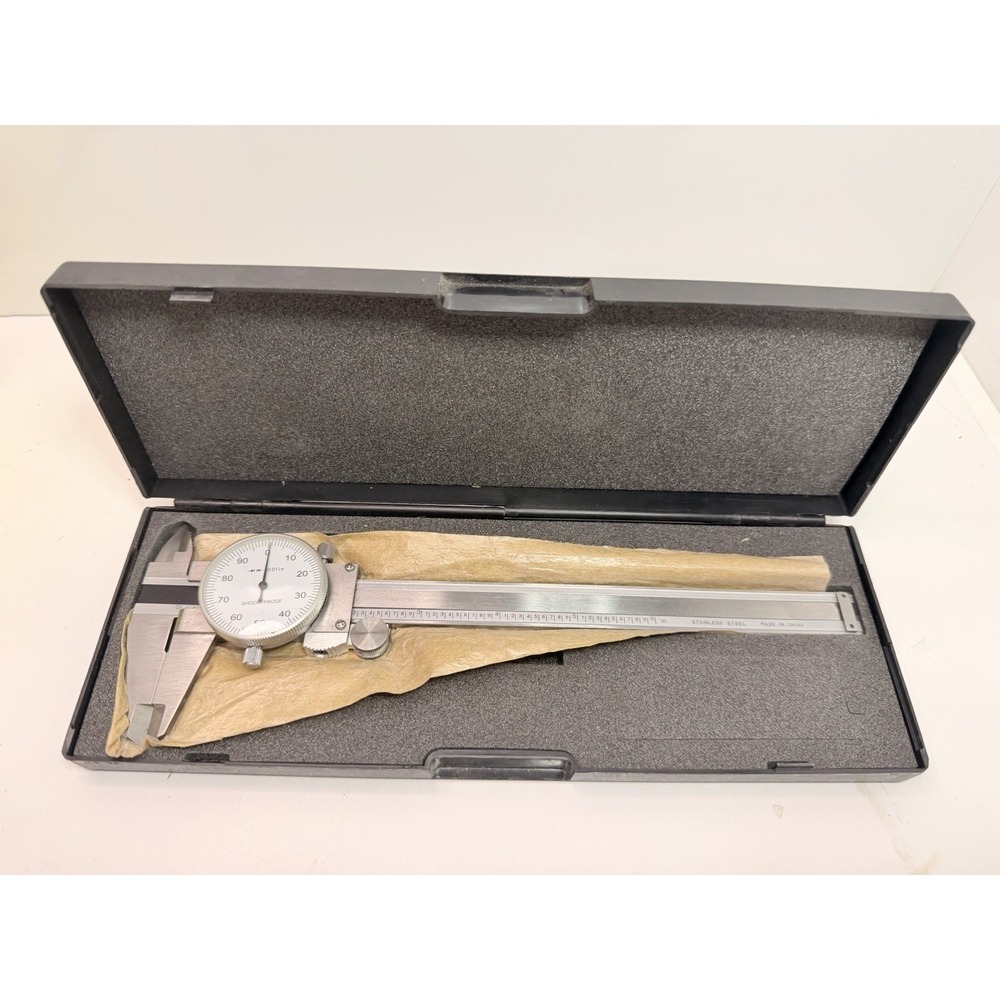 6" Shock-Proof Dial Caliper‎ w/ Fine Adjustment – Stainless Steel – New Open Box